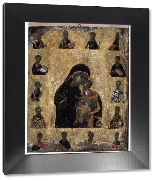 Virgin of Tenderness with the Saints (The Virgin Eleusa), Byzantine icon, 14th century