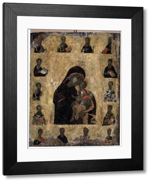 Framed Print : Virgin of Tenderness with the Saints (The Virgin Eleusa), Byzantine icon, 14th century Framed Print : Virgin of Tenderness with the Saints (The Virgin Eleusa), Byzantine icon, 14th century