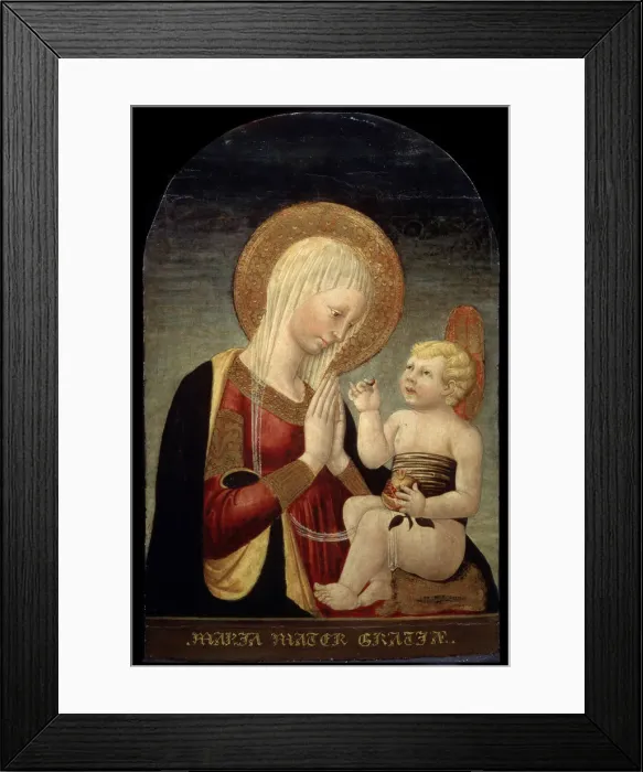Framed Print : Madonna and Child with Pomegranate, 15th century. Artist: Neri di Bicci Framed Print : Madonna and Child with Pomegranate, 15th century. Artist: Neri di Bicci