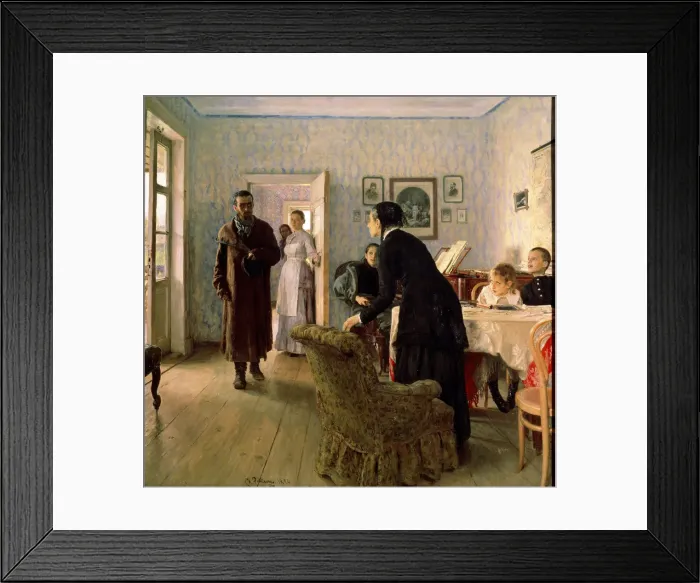 Framed Print : Unexpected Return, c1884-c1888. Artist: Il ya Repin Framed Print : Unexpected Return, c1884-c1888. Artist: Il ya Repin