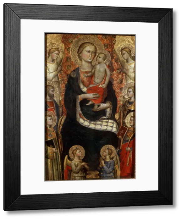Framed Print : Madonna with Child, Saints and Angels, late 14th or early 15th century. Artist: Niccolo di Pietro Gerini Framed Print : Madonna with Child, Saints and Angels, late 14th or early 15th century. Artist: Niccolo di Pietro Gerini