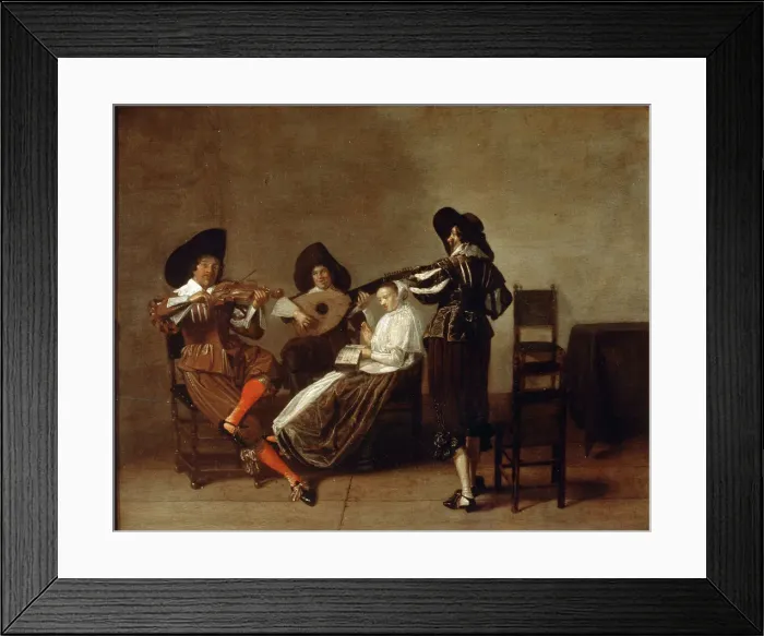 Framed Print : Musical Evening, early 17th century. Artist: Master of Haarlem Framed Print : Musical Evening, early 17th century. Artist: Master of Haarlem