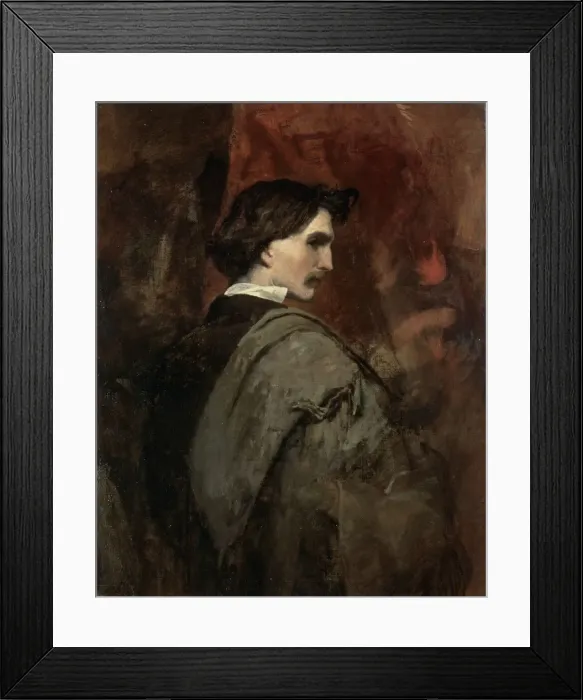Framed Print : Self-portrait, c1854-c1858. Artist: Anselm Friedrich Feuerbach Framed Print : Self-portrait, c1854-c1858. Artist: Anselm Friedrich Feuerbach