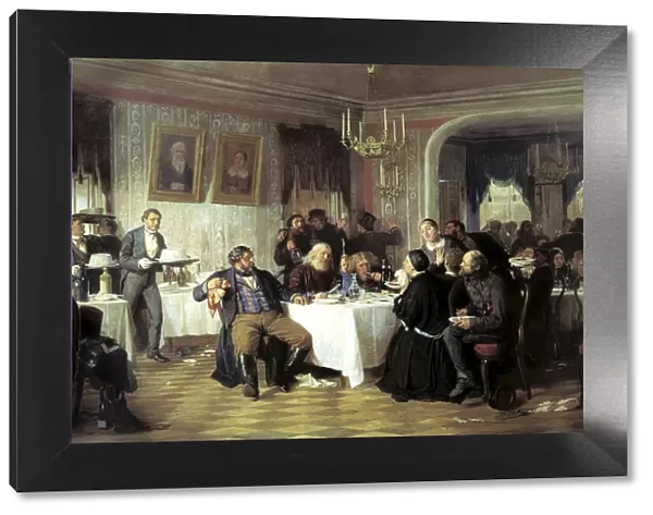 Merchants Funeral Banquet, 1870s. Artist: Firs Sergeevich Zhuravlev