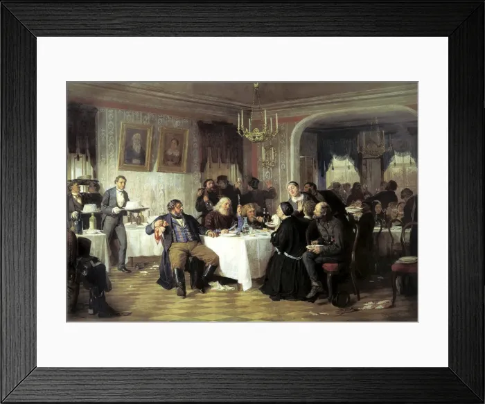 Framed Print : Merchants Funeral Banquet, 1870s. Artist: Firs Sergeevich Zhuravlev Framed Print : Merchants Funeral Banquet, 1870s. Artist: Firs Sergeevich Zhuravlev