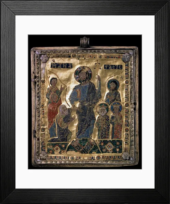 Framed Print : The Descent into Hell, 12th century. Artist: Byzantine Master Framed Print : The Descent into Hell, 12th century. Artist: Byzantine Master