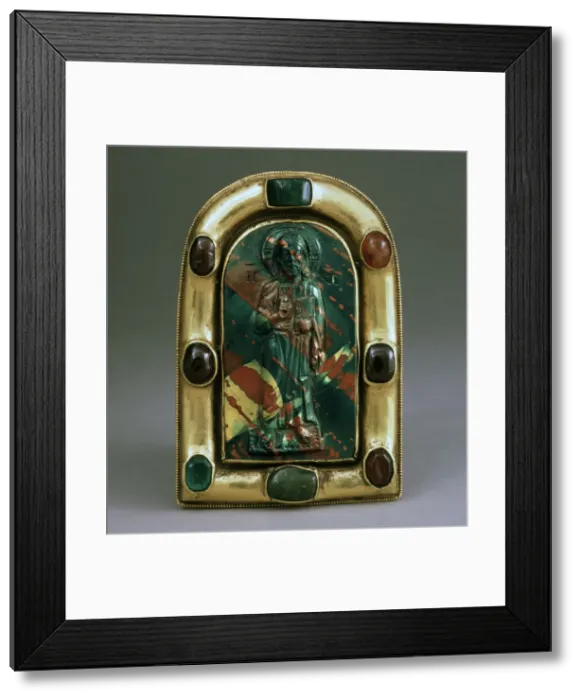 Framed Print : Cameo with blessing Christ, Byzantine, 11th century. Artist: Byzantine Master Framed Print : Cameo with blessing Christ, Byzantine, 11th century. Artist: Byzantine Master
