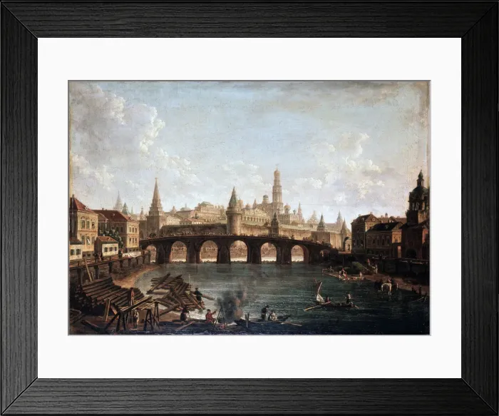 Framed Print : View from the Moscow Kremlin and the Bolshoy Kamenny Bridge (Greater Stone Bridge), 1810s. Artist: Fyodor Yakovlevich Alexeev Framed Print : View from the Moscow Kremlin and the Bolshoy Kamenny Bridge (Greater Stone Bridge), 1810s. Artist: Fyodor Yakovlevich Alexeev