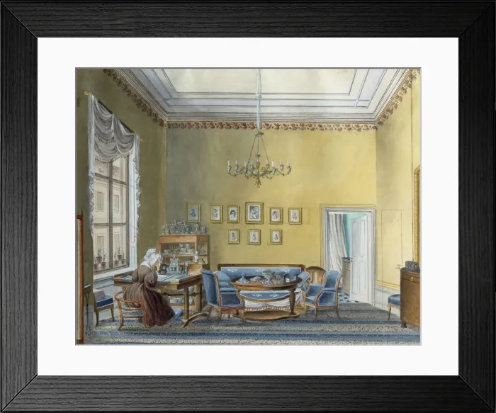Framed Print : Interior in E Boratynskys House, Moscow, Russia, 1830s. Artist: Russian Master Framed Print : Interior in E Boratynskys House, Moscow, Russia, 1830s. Artist: Russian Master
