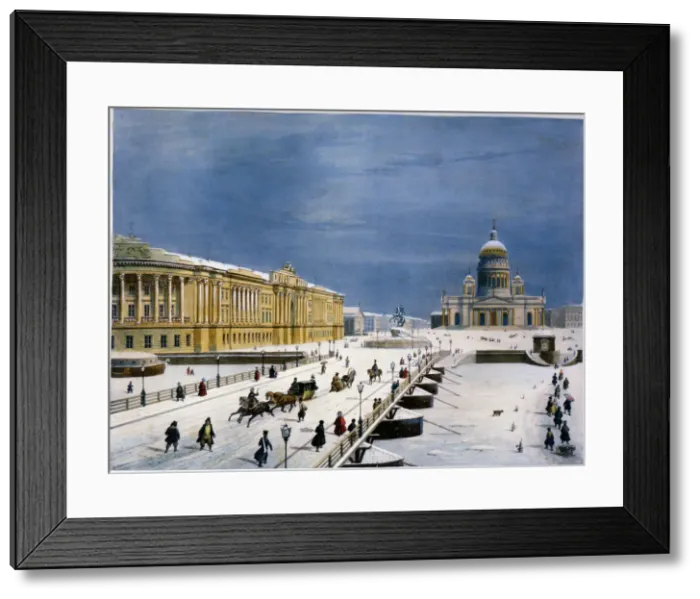 Framed Print : St Isaacs Cathedral and Senate Square, St Petersburg, Russia, 1840s. Artist: Louis-Pierre-Alphonse Bichebois Framed Print : St Isaacs Cathedral and Senate Square, St Petersburg, Russia, 1840s. Artist: Louis-Pierre-Alphonse Bichebois