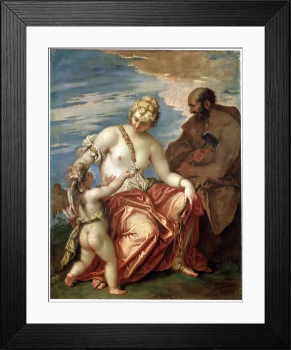 Framed Print : Venus, Vulcan and Cupid, 1700s. Artist: Sebastiano Ricci Framed Print : Venus, Vulcan and Cupid, 1700s. Artist: Sebastiano Ricci