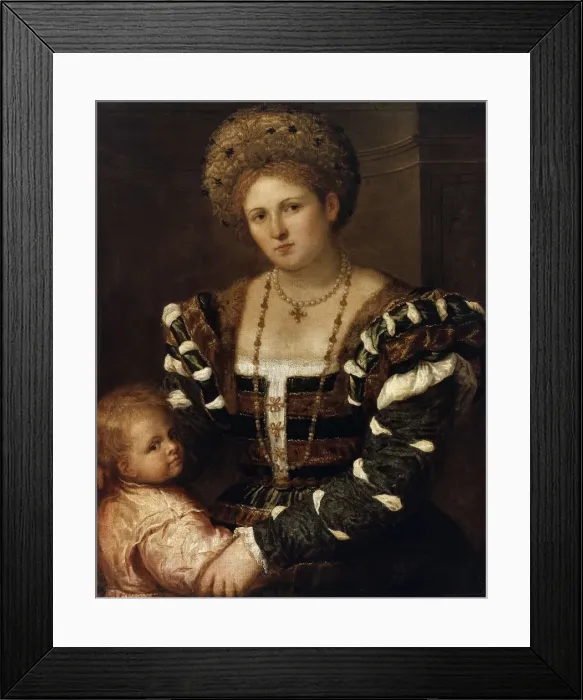 Framed Print : Portrait of a Lady with a Boy, 1530s. Artist: Paris Bordone Framed Print : Portrait of a Lady with a Boy, 1530s. Artist: Paris Bordone
