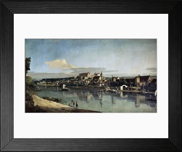 Framed Print : View of Pirna from the right bank of the Elbe, c1753. Artist: Bernardo Bellotto Framed Print : View of Pirna from the right bank of the Elbe, c1753. Artist: Bernardo Bellotto