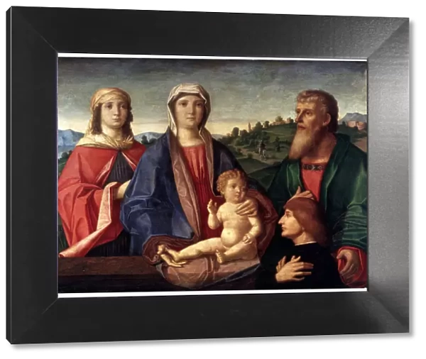 Madonna and Child with Saints and Donator, c1504. Artist: Pasqualino Veneto