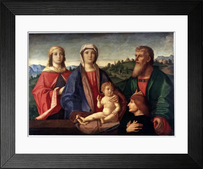 Framed Print : Madonna and Child with Saints and Donator, c1504. Artist: Pasqualino Veneto Framed Print : Madonna and Child with Saints and Donator, c1504. Artist: Pasqualino Veneto