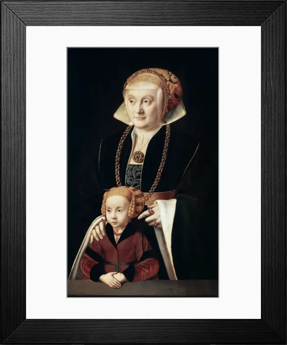 Framed Print : Portrait of a Lady with Daughter, c1530s-c1540s. Artist: Bartholomaeus Bruyn the Elder Framed Print : Portrait of a Lady with Daughter, c1530s-c1540s. Artist: Bartholomaeus Bruyn the Elder