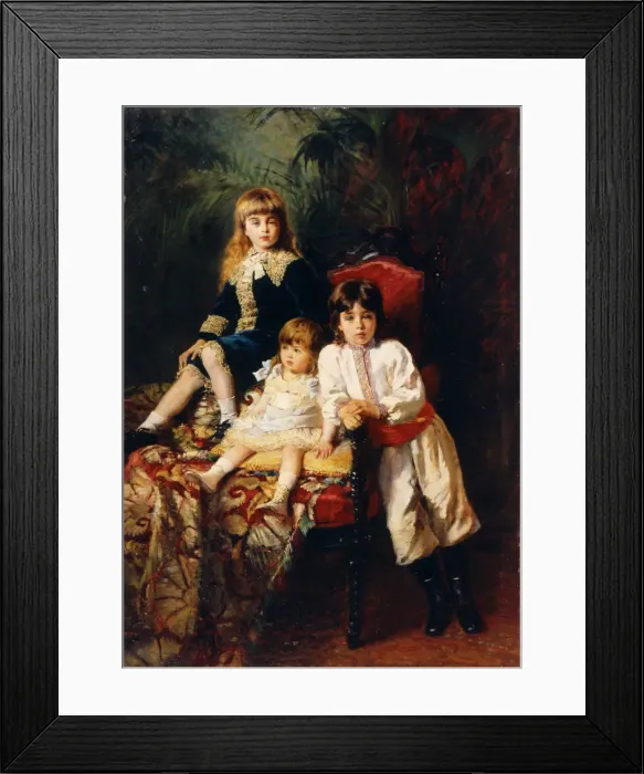 Framed Print : The Balashovs Children, 1880. Artist: Konstantin Makovsky Framed Print : The Balashovs Children, 1880. Artist: Konstantin Makovsky