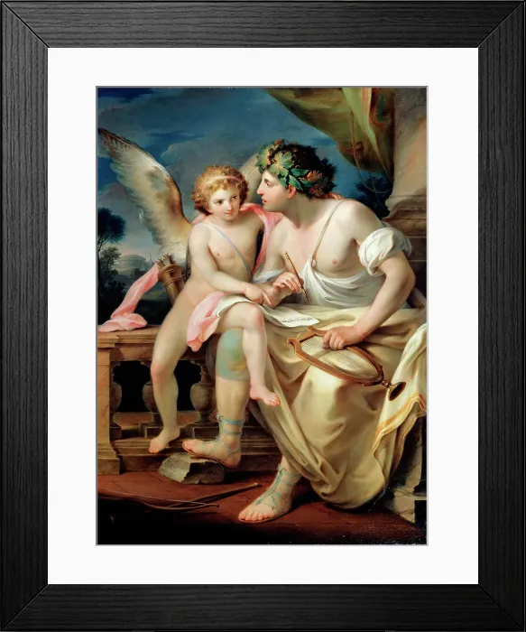 Framed Print : Poets Inspiration, 1785. Artist: Mariano Rossi Framed Print : Poets Inspiration, 1785. Artist: Mariano Rossi