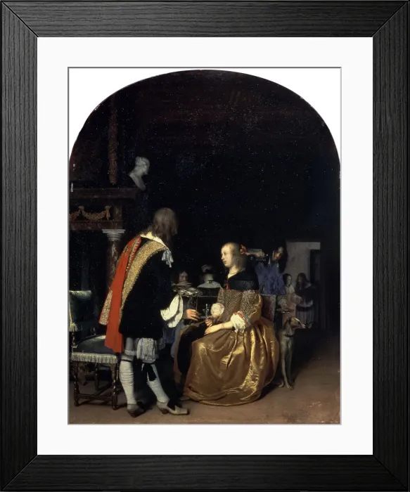 Framed Print : The Oyster Meal, 1659. Artist: Frans van Mieris Framed Print : The Oyster Meal, 1659. Artist: Frans van Mieris