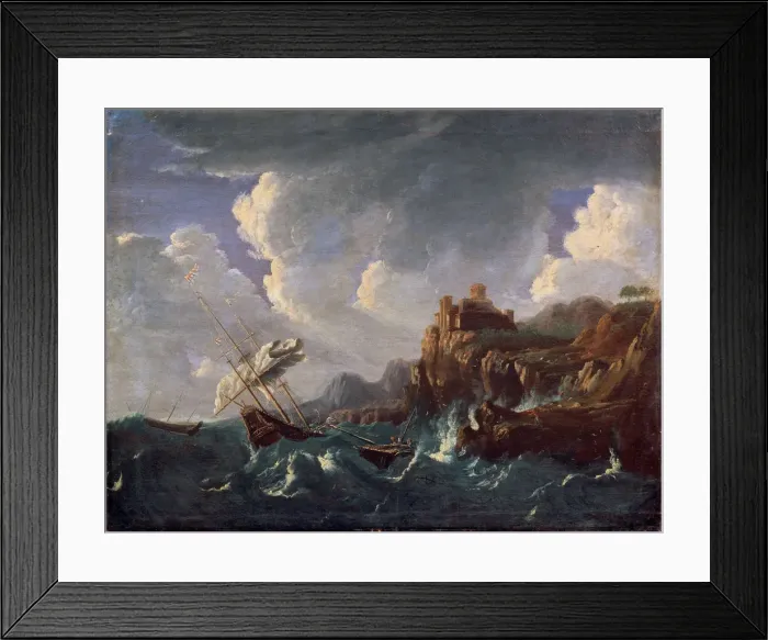 Framed Print : Stormy Sea, 17th century. Artist: Pieter Mulier the younger Framed Print : Stormy Sea, 17th century. Artist: Pieter Mulier the younger