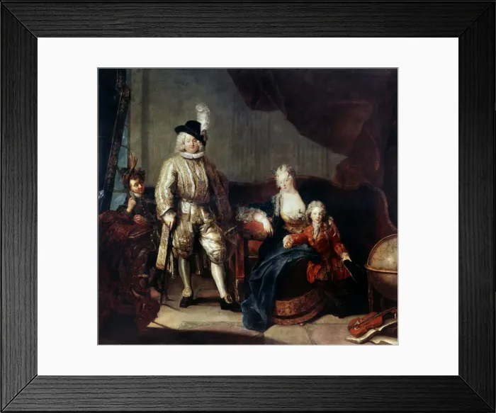 Framed Print : Portrait of Baron von Erlach with his Family, c1710. Artist: Antoine Pesne Framed Print : Portrait of Baron von Erlach with his Family, c1710. Artist: Antoine Pesne