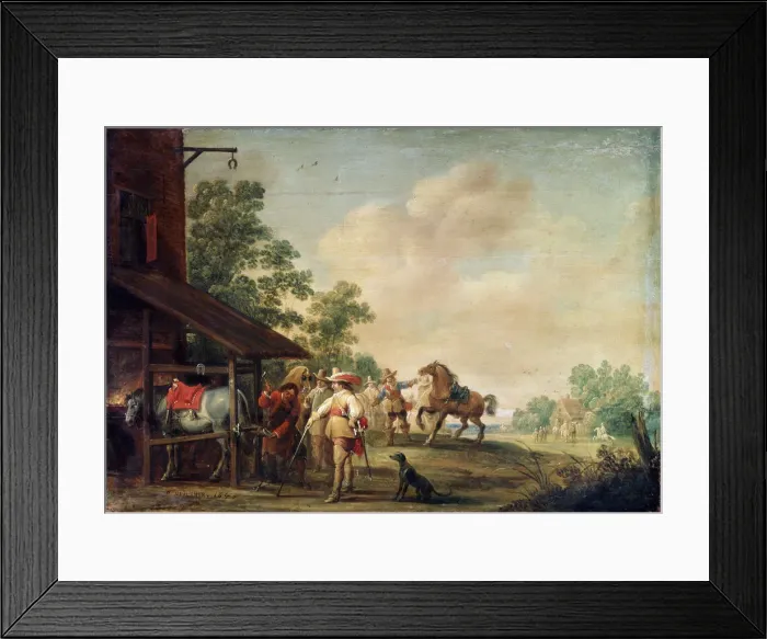 Framed Print : A Forge, 1648. Artist: Pieter Meulener Framed Print : A Forge, 1648. Artist: Pieter Meulener