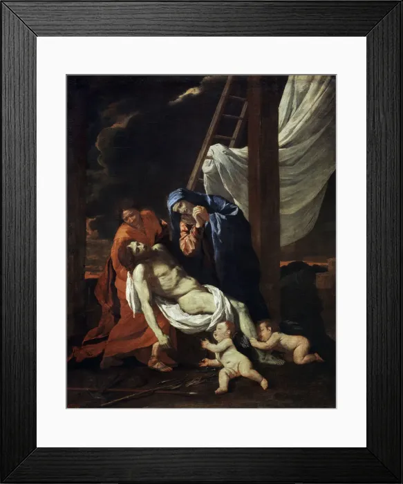 Framed Print : The Descent from the Cross, 1620s. Artist: Nicolas Poussin Framed Print : The Descent from the Cross, 1620s. Artist: Nicolas Poussin