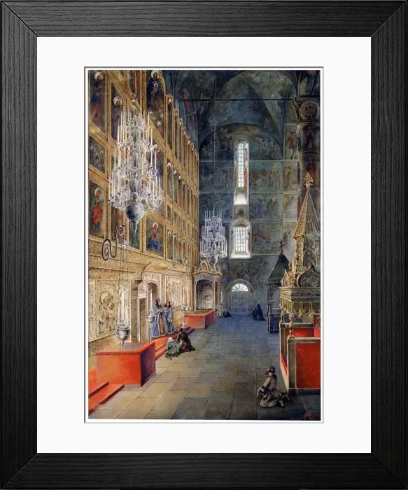 Framed Print : Interior in the Assumption Cathedral in the Moscow Kremlin, 1819. Artist: Fyodor Yakovlevich Alexeev Framed Print : Interior in the Assumption Cathedral in the Moscow Kremlin, 1819. Artist: Fyodor Yakovlevich Alexeev