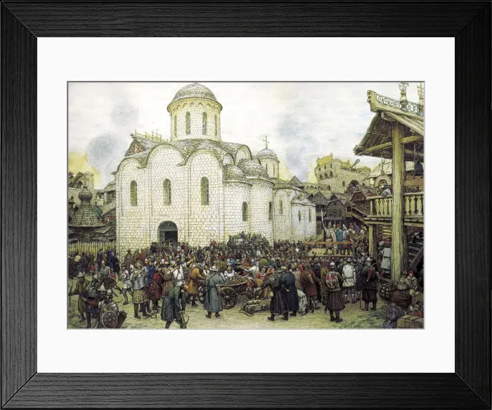 Framed Print : Khan Tokhtamyshs invasion of Moscow in 1382, 1918. Artist: Apollinary Vasnetsov Framed Print : Khan Tokhtamyshs invasion of Moscow in 1382, 1918. Artist: Apollinary Vasnetsov