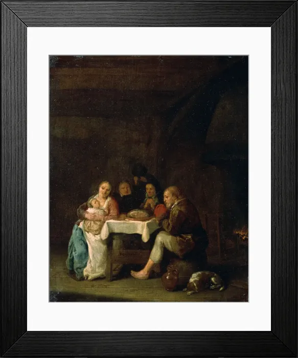 Framed Print : The Prayer Before Dinner, 17th century. Artist: Pieter Meulener Framed Print : The Prayer Before Dinner, 17th century. Artist: Pieter Meulener