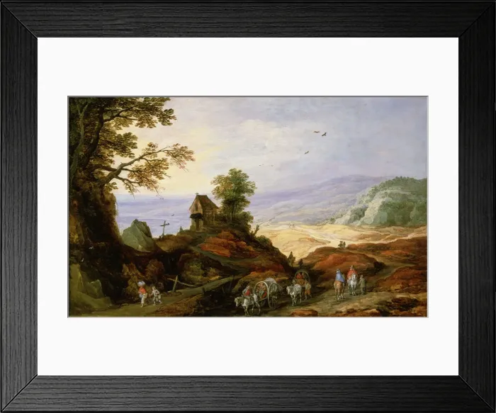 Framed Print : Landscape with a Chapel on a Hill, late 16th or 17th century. Artist: Joos de Momper, the younger Framed Print : Landscape with a Chapel on a Hill, late 16th or 17th century. Artist: Joos de Momper, the younger