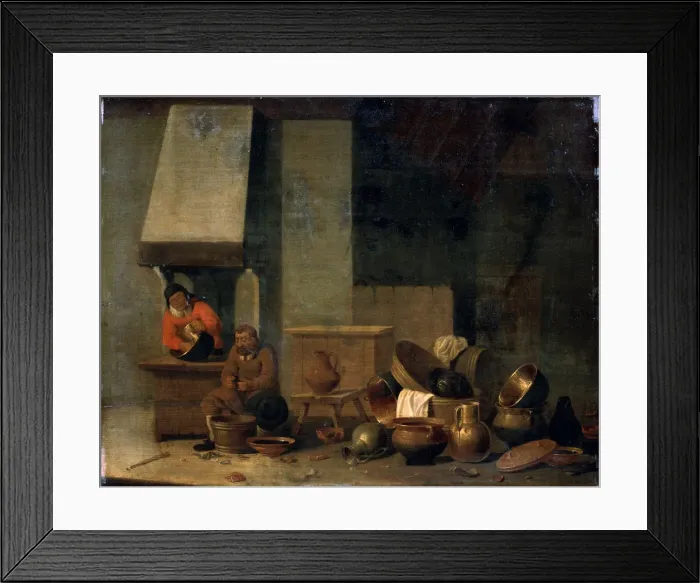Framed Print : The Kitchen, 17th century Framed Print : The Kitchen, 17th century