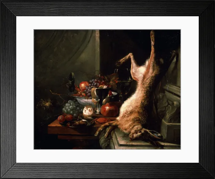 Framed Print : Still life with a Hare, c1680s. Artist: Jan Baptist van Moerkerke Framed Print : Still life with a Hare, c1680s. Artist: Jan Baptist van Moerkerke