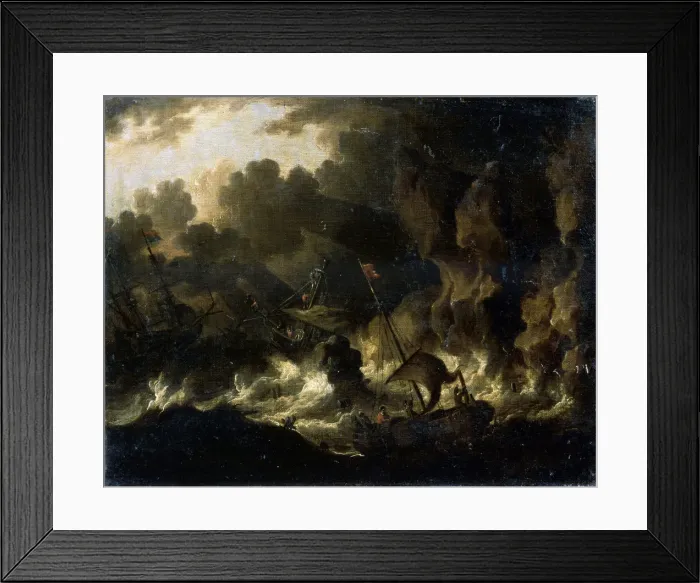 Framed Print : Stormy Sea, 17th century. Artist: Dutch Master Framed Print : Stormy Sea, 17th century. Artist: Dutch Master