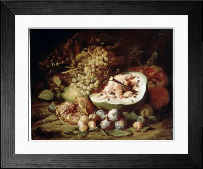 Framed Print : Fruits, 1670s. Artist: Abraham Brueghel Framed Print : Fruits, 1670s. Artist: Abraham Brueghel