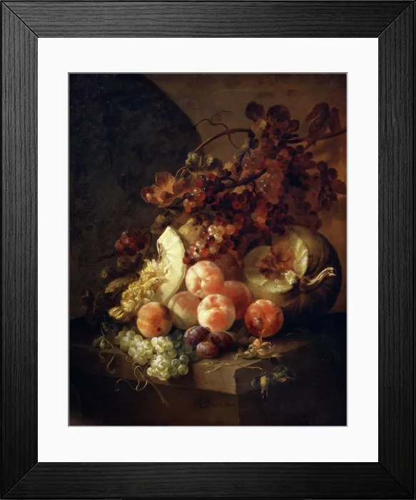 Framed Print : Still Life with Peaches, late 17th or early 18th century. Artist: Jan Frans van Son Framed Print : Still Life with Peaches, late 17th or early 18th century. Artist: Jan Frans van Son