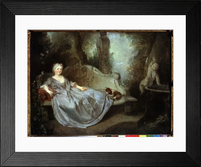 Framed Print : A Lady in a Garden, 18th century. Artist: Nicolas Lancret Framed Print : A Lady in a Garden, 18th century. Artist: Nicolas Lancret