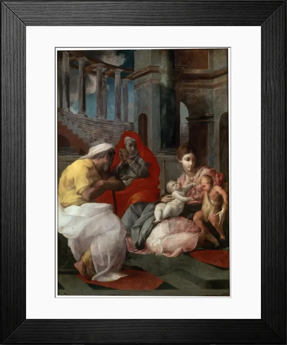 Framed Print : The Holy Family with John the Baptist and Saint Elizabeth, 1541. Artist: Francesco Primaticcio Framed Print : The Holy Family with John the Baptist and Saint Elizabeth, 1541. Artist: Francesco Primaticcio