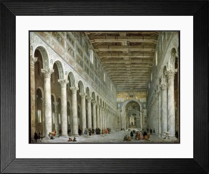 Framed Print : Interior of the Basilica of St Paul Outside the Walls in Rome, c1750. Artist: Giovanni Paolo Panini Framed Print : Interior of the Basilica of St Paul Outside the Walls in Rome, c1750. Artist: Giovanni Paolo Panini