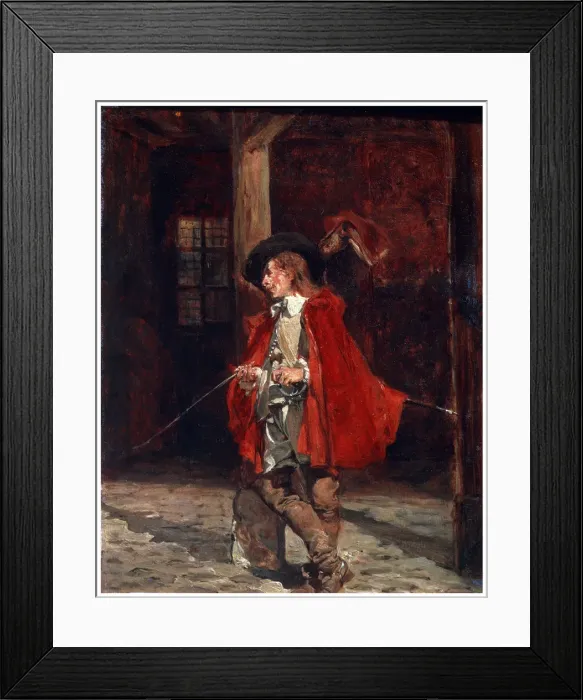 Framed Print : Bretteur (Swordsman) in a Red Cloak, 19th century. Artist: Jean Louis Ernest Meissonier Framed Print : Bretteur (Swordsman) in a Red Cloak, 19th century. Artist: Jean Louis Ernest Meissonier