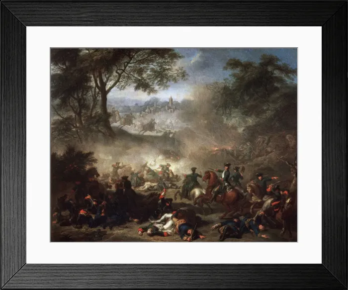 Framed Print : The Battle of Lesnaya, 1717. Artist: Jean-Marc Nattier Framed Print : The Battle of Lesnaya, 1717. Artist: Jean-Marc Nattier