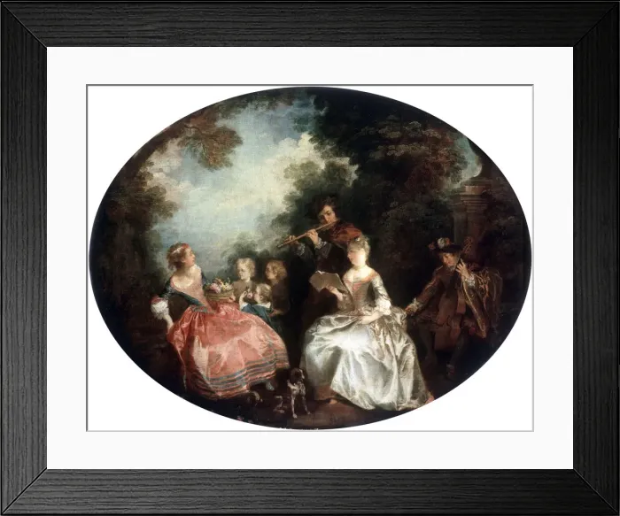 Framed Print : Concert in a Park, 18th century. Artist: Nicolas Lancret Framed Print : Concert in a Park, 18th century. Artist: Nicolas Lancret