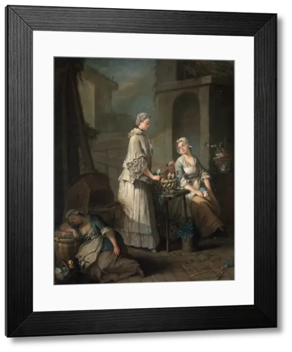Framed Print : A Flower Girl, c1795-c1799. Artist: Jean-Baptiste Charpentier the elder Framed Print : A Flower Girl, c1795-c1799. Artist: Jean-Baptiste Charpentier the elder