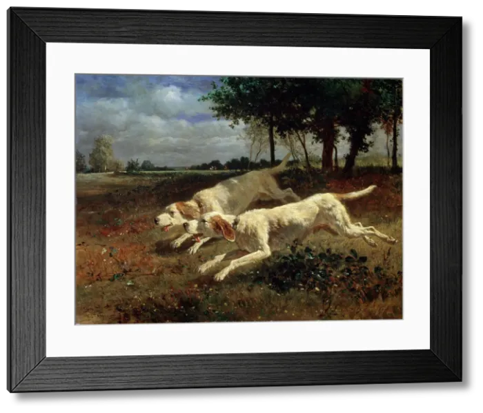 Framed Print : Running Dogs, 1853. Artist: Constant Troyon Framed Print : Running Dogs, 1853. Artist: Constant Troyon