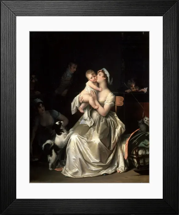 Framed Print : Motherhood, 1800s. Artist: Marguerite Gerard Framed Print : Motherhood, 1800s. Artist: Marguerite Gerard