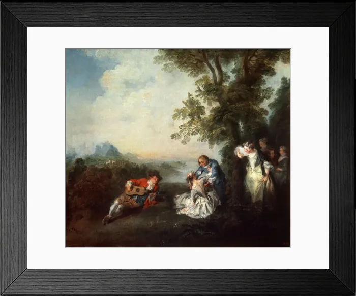 Framed Print : Company at the Edge of a Forest, late 1720s. Artist: Nicolas Lancret Framed Print : Company at the Edge of a Forest, late 1720s. Artist: Nicolas Lancret