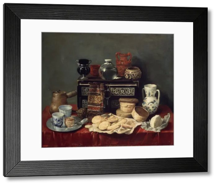 Framed Print : Still Life with an Ebony Chest, 1652. Artist: Antonio Pereda y Salgado Framed Print : Still Life with an Ebony Chest, 1652. Artist: Antonio Pereda y Salgado