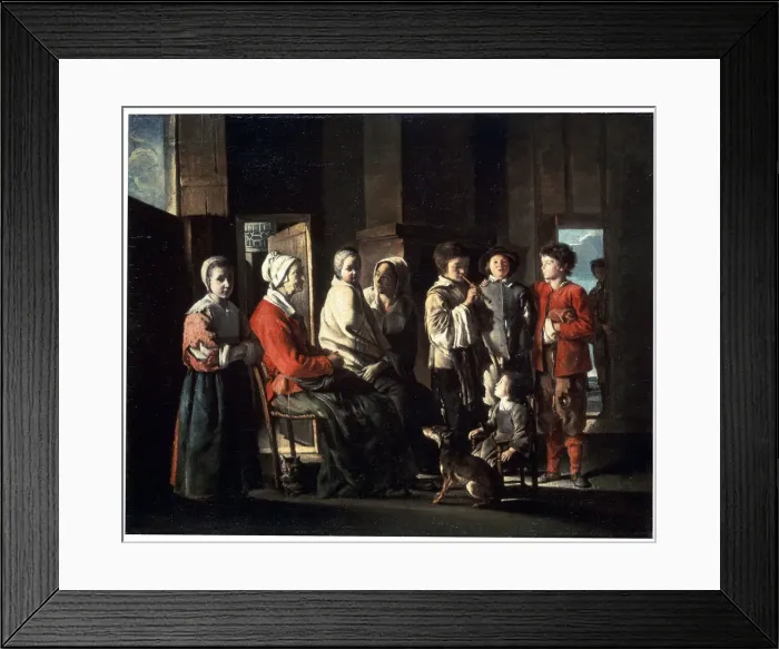 Framed Print : The Visit to the Grandmother, 1645. Artist: Louis Le Nain Framed Print : The Visit to the Grandmother, 1645. Artist: Louis Le Nain