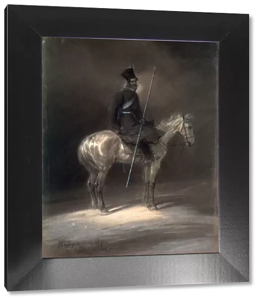 Cossack on Horseback, 1837. Artist: Franz Kruger