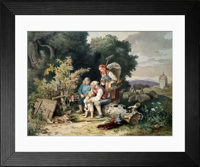 Framed Print : The Shepherds Family, 1837. Artist: Ludwig Richter Framed Print : The Shepherds Family, 1837. Artist: Ludwig Richter